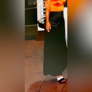 Chanel High-Waisted Satin Slip Maxi Skirt